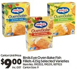 Campbells Wholesale Birds Eye Oven Bake Fish Fillets offer