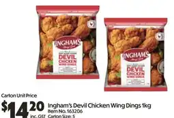 Campbells Wholesale Ingham's Devil Chicken Wing Dings offer