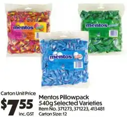 Campbells Wholesale Mentos Pillowpack offer