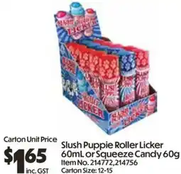 Campbells Wholesale Slush Puppie Roller Licker or Squeeze Candy offer