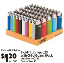 Campbells Wholesale Bic Mini Lighters J25 with Child Guard offer