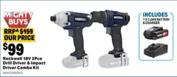 Mitre 10 Rockwell 18V 2Pce Drill Driver & Impact Driver Combo Kit offer