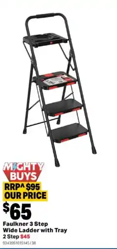 Mitre 10 Faulkner 3 Step Wide Ladder with Tray offer
