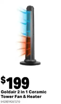 Mitre 10 Goldair 2 in 1 Ceramic Tower Fan & Heater offer