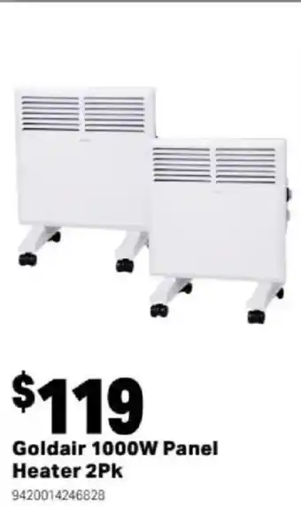Goldair 1000W Panel Heater 2Pk