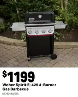 Mitre 10 Weber Spirit E-425 4-Burner Gas Barbecue offer