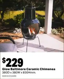 Mitre 10 Glow Baltimore Ceramic Chimenea offer