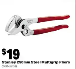 Mitre 10 Stanley 250mm Steel Multigrip Pliers offer