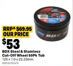 Mitre 10 BDX Steel & Stainless Cut-Off Wheel 50Pk Tub offer