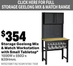 Mitre 10 Storage Geelong Mix & Match Workstation with Small Tabletop offer