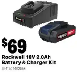 Mitre 10 Rockwell 18V 2.0Ah Battery & Charger Kit offer