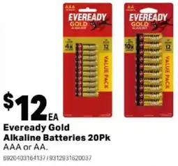 Mitre 10 Eveready Gold Alkaline Batteries AAA or AA. offer