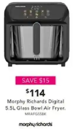 Harvey Norman Morphy Richards Digital Glass Bowl Air Fryer offer
