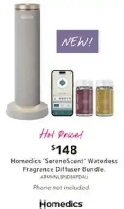 Harvey Norman Homedics 'SereneScent" Waterless Fragrance Diffuser Bundle offer
