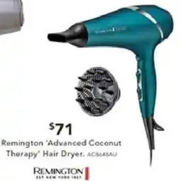 Harvey Norman Remington 'Advanced Coconut Therapy Hair Dryer offer