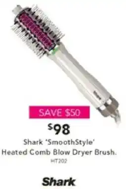 Harvey Norman Shark 'SmoothStyle' Heated Comb Blow Dryer Brush offer