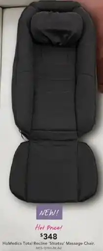 Harvey Norman HoMedics Total Recline "Shiatsu Massage Chair offer