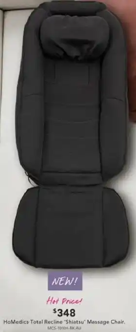 Harvey Norman HoMedics Total Recline "Shiatsu Massage Chair offer