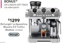 Harvey Norman De'Longhi 'La Specialista Maestro 2.0' Coffee Machine offer