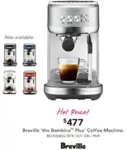 Harvey Norman Breville 'the Bambino" Plus Coffee Machine offer