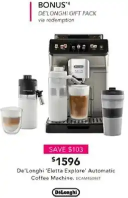 Harvey Norman De'Longhi 'Eletta Explore' Automatic Coffee Machine offer