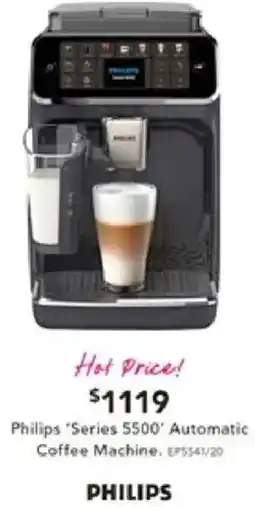 Harvey Norman Philips Series 5500' Automatic Coffee Machine offer