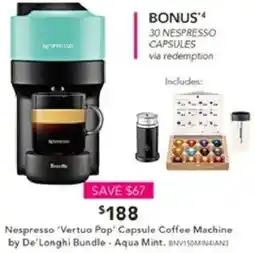 Harvey Norman Nespresso "Vertuo Pop' Capsule Coffee Machine by De'Longhi Bundle offer