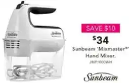 Harvey Norman Sunbeam 'Mixmaster® Hand Mixer offer