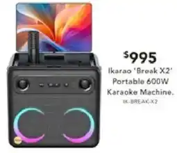 Harvey Norman Ikarao 'Break X2' Portable 600W Karaoke Machine offer