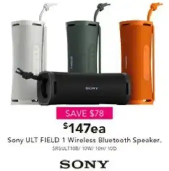 Harvey Norman Sony ULT FIELD 1 Wireless Bluetooth Speaker offer