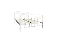 LivingStyles Marley Metal Bed, Queen, White offer
