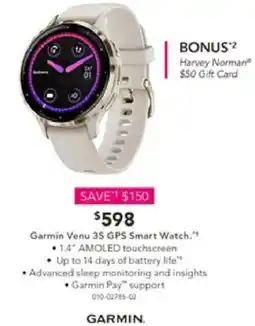 Harvey Norman Garmin Venu 35 GPS Smart Watch offer