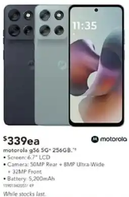 Harvey Norman Motorola g56 5g 256gb offer