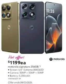 Harvey Norman Motorola signature 256gb offer