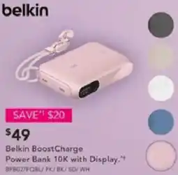 Harvey Norman Belkin BoostCharge Power Bank 10K with Display offer