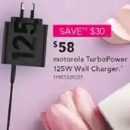 Harvey Norman Motorola turbopower 125w wall charger offer
