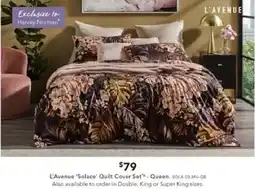 Harvey Norman L'Avenue 'Solace' Quilt Cover Set offer