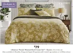 Harvey Norman L'Avenue 'Petula' Mustard Quilt Cover Set offer