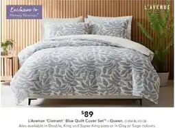 Harvey Norman L'Avenue 'Clement' Blue Quilt Cover Set offer