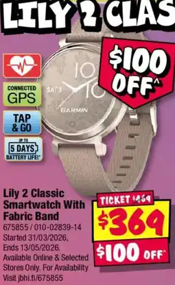 JB Hi-Fi Lily 2 Classic Smartwatch With Fabric Band offer
