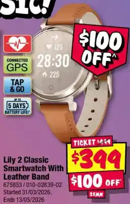 JB Hi-Fi Lily 2 Classic Smartwatch With Leather Band offer