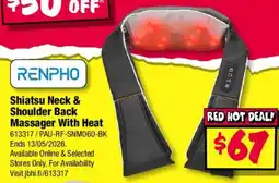 JB Hi-Fi Shiatsu Neck & Shoulder Back Massager With Heat offer