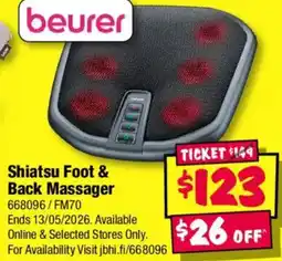 JB Hi-Fi Shiatsu Foot & Back Massager offer