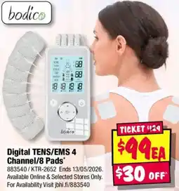 JB Hi-Fi Digital tens ems 4 channel 8 pads offer