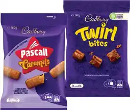 IGA Pascall Chocolate Share Bag 160‑185g or Cadbury Bitesize 120‑150g Selected Varieties offer
