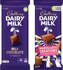 IGA Cadbury Chocolate Blocks 150‑190g Selected Varieties offer