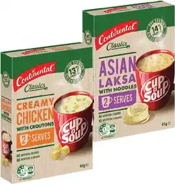 IGA Continental Cup A Soup 2 Serve Selected Varieties offer