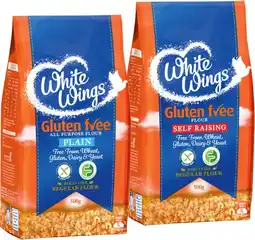 IGA White Wings Gluten Free Plain Flour or Self Raising Flour 500g offer