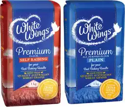 IGA White Wings Premium Self Raising or Plain Flour 1kg offer