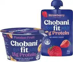 IGA Chobani Fit Protein Greek Yogurt Pot 160g or Pouch 150g Selected Varieties offer